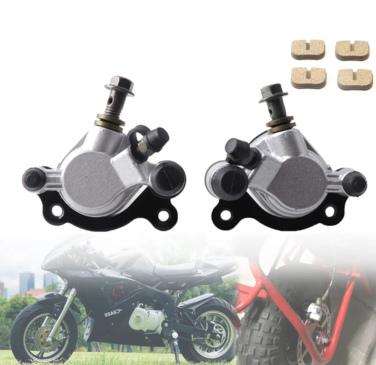 Pinze freno idrauliche anteriori/posteriori per moto per 2 tempi 43 47cc 49cc 97cc Pocket Bike Mini Moto Dirt Bike Ciclomotore Scooter ATV