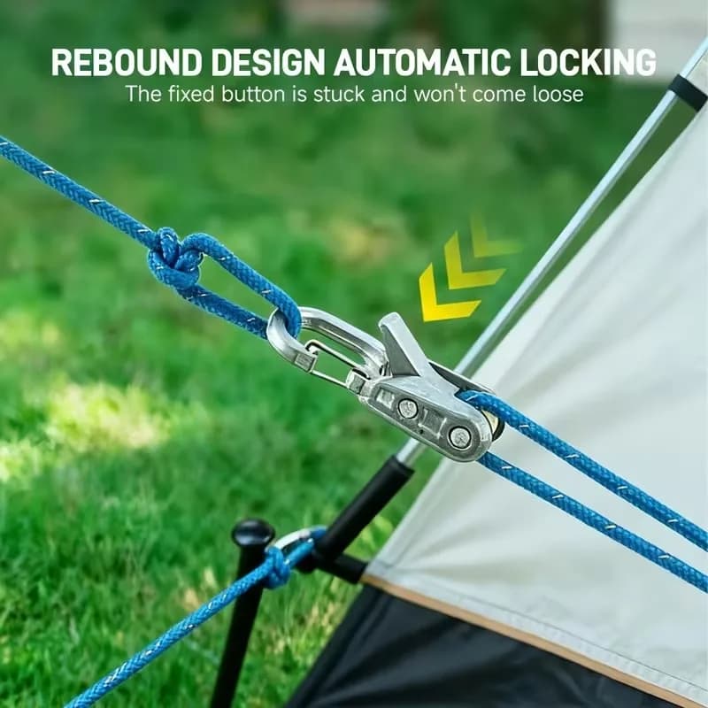 Set di corde da 4/6 pezzi con tenditori a rullo, include fibbie di bloccaggio per un fissaggio sicuro, adatto per campeggio, nautica e uso all'aperto