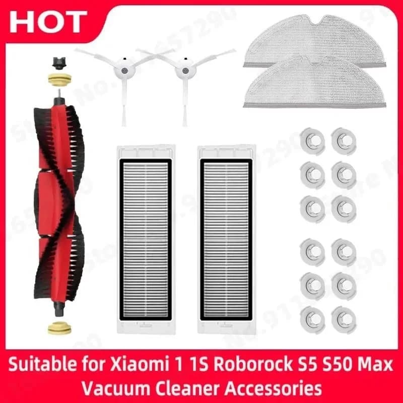 Filtro HEPA, Spazzola Laterale, Spazzola Principale, Ricambi per Aspirapolvere Robot Xiaomi Mijia 1s MI, Accessori Roborock S50 S5 Max