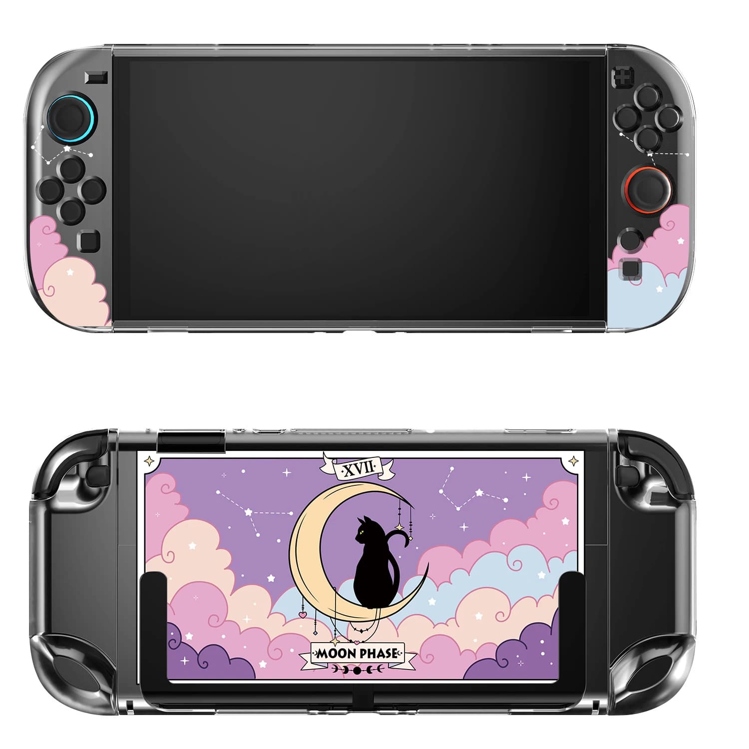 Custodia per Nintendo Switch 2 Funda Cover Shell Dockable Protettiva Pastello Moon Cat TPU Switch 2 Accessori Controller Joy-Con