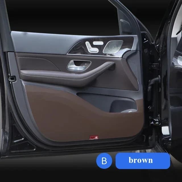 Per Audi Q3 2019-2023 Adesivo in pelle in fibra di carbonio Porta Anti Kick Cover Tappetino di protezione Accessori