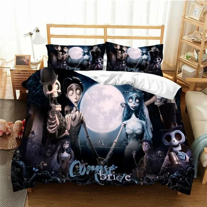 love animated film corpse bride Bedding Set Single/Twin King Duvet Cover home Bedroom Decor Bedspread Pillow Cover