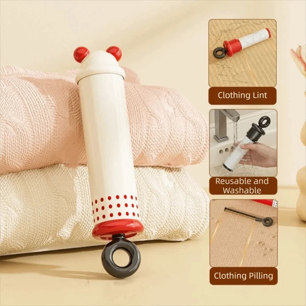 Rullo Adesivo 2 in 1 Pratico e Riutilizzabile per Rimozione Pelucchi e Capelli, Lavabile, Adesivo Forte, Portatile ed Efficiente per Uso Domestico