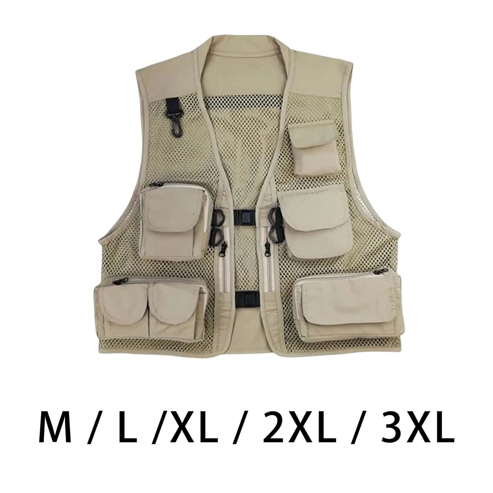 Gilet da pesca a mosca in rete con gilet traspirante per fotografo multitasche per