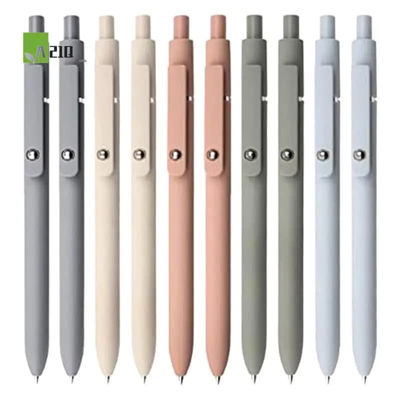 A21Q - Penne gel, 10 penne a inchiostro nero da 0,5 mm Penne per scrittura liscia a punta fine, Penne retrattili serie di fascia alta