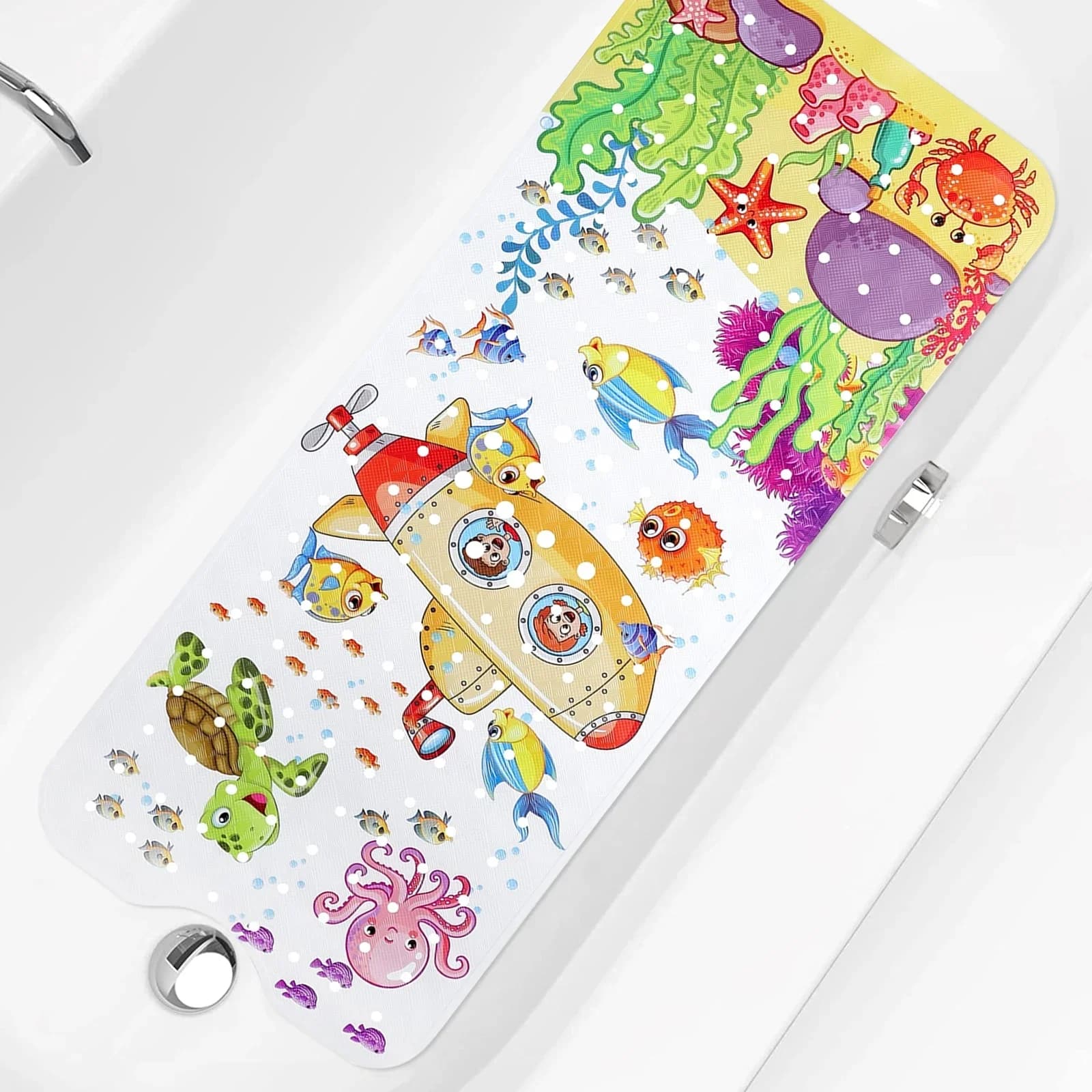 Tappetino da Bagno Antiscivolo in PVC con Ventose e Fori di Drenaggio, Tappetino Massaggiante per Vasca, Morbido e Carino, Tappeto per Bagno Domestico