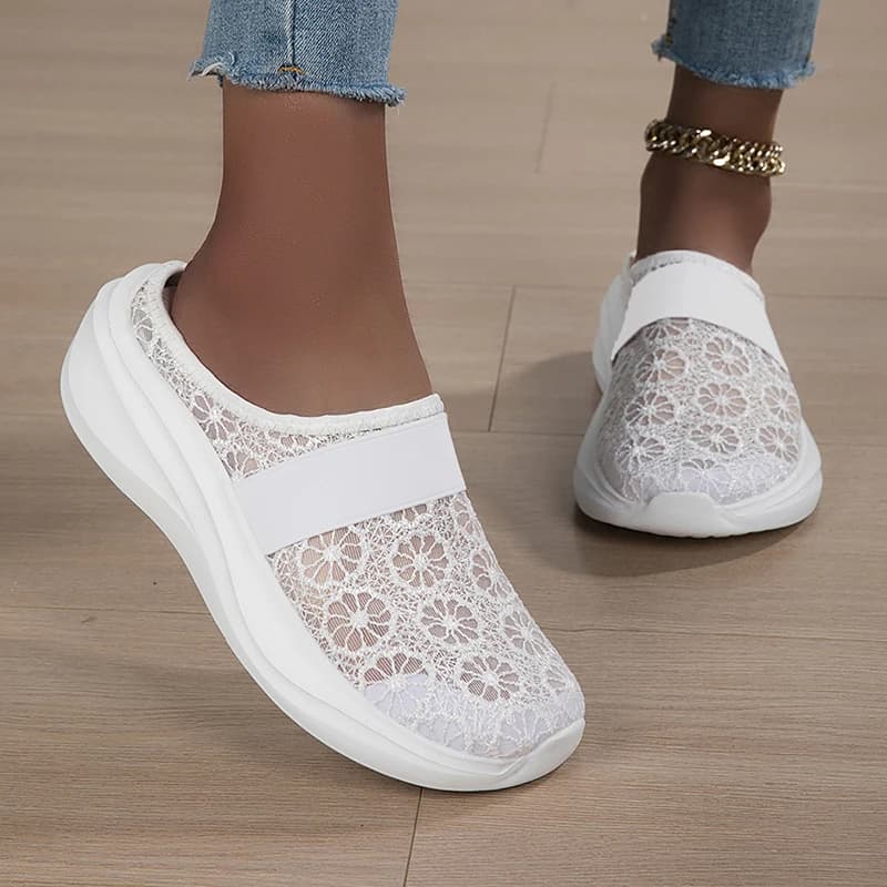 Sneakers Casual da Donna Bianche, Traspiranti, Leggere, Comode per Camminare, Antiscivolo, Estive