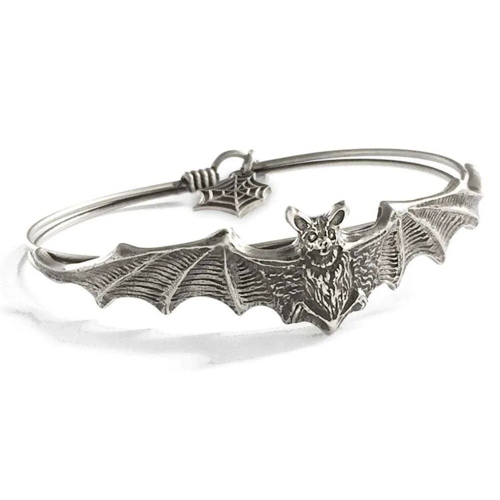 Braccialetti di apertura delle ali spiegate del pipistrello vampiro di colore del nastro punk gotico per le donne Uomini Regalo accessorio per gioielli di moda per feste di Ognissanti