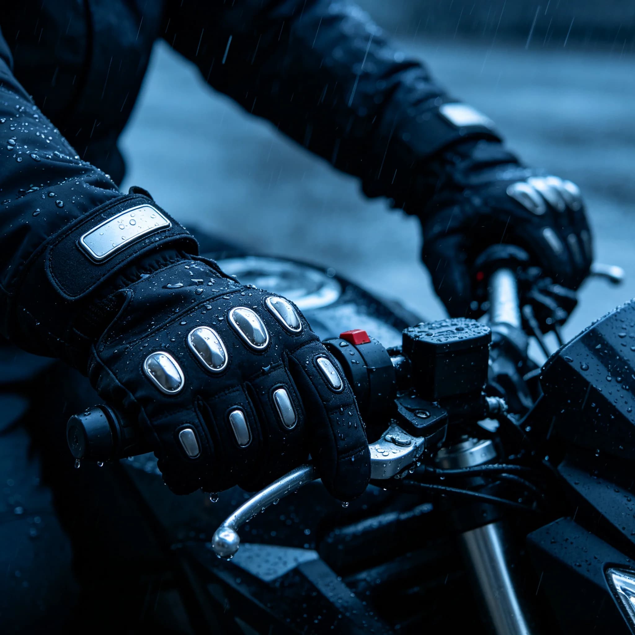 Alloy Shell Motorcycle Gloves, Waterproof Touchscreen Winter Warm Riding Gloves with Knuckle Protection for Motorbike