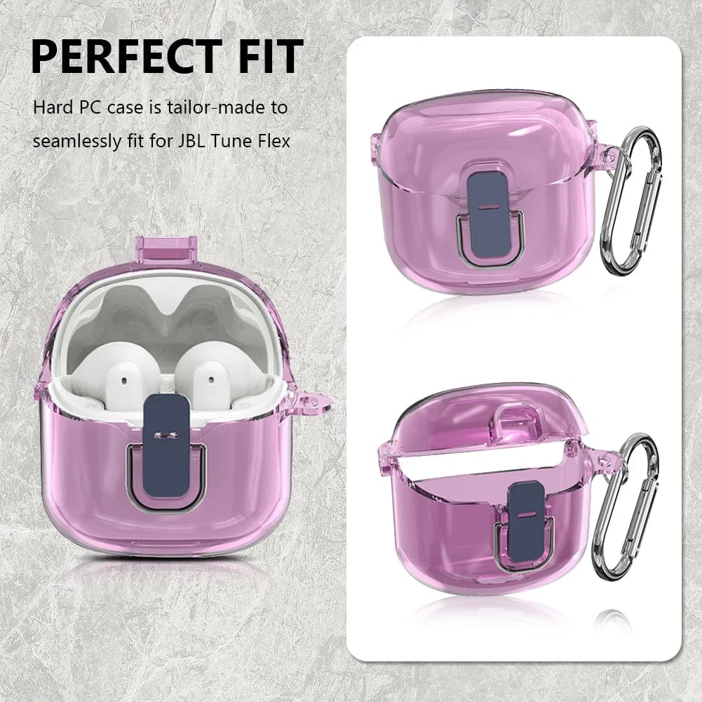Protective Cover Shockproof Hard PC Shell Clear Case Cover Earbuds Skin Cover Waterproof for Tune Flex 2023 Wireless Earbuds