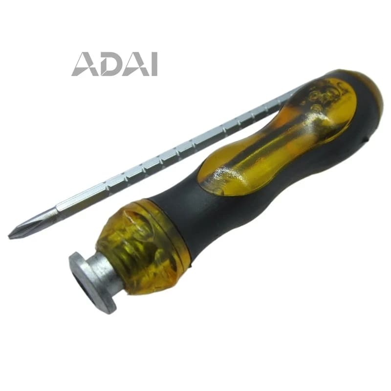 2 mini cacciaviti a doppio uso da 4 mm con gambo sottile, manici in cristallo bicolore e design telescopico, punta Phillips
