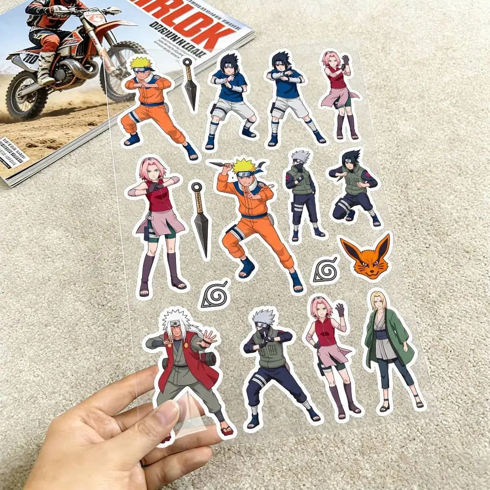 Poster NARUTO Reflective Motorcycle Stickers Waterproof Vinyl Decals For Motorbike Helmet Fuel Tank Bike