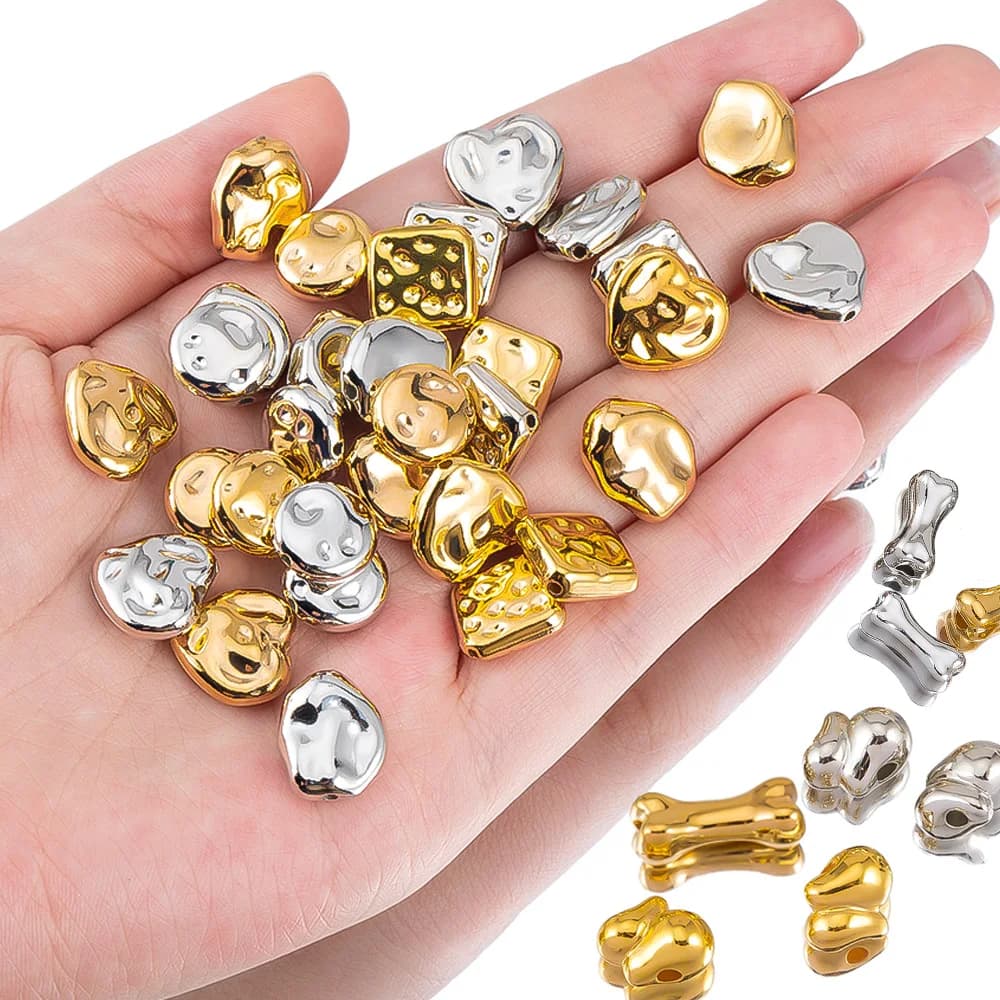 50 pezzi 20 pezzi di plastica ABS osso irregolare cuore di montagna quadrato distanziatore perline creazione di gioielli ciondoli perline sfuse collana braccialetto fai da te