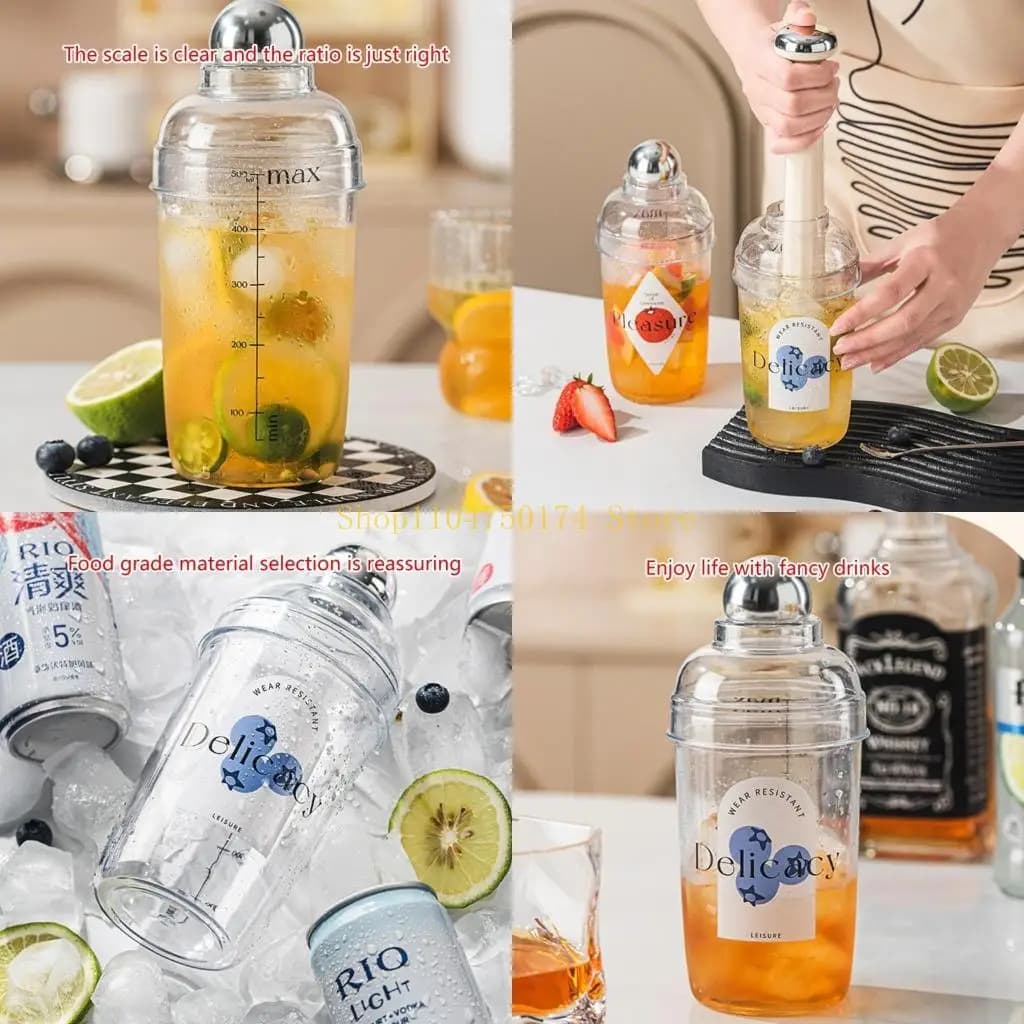 Fornitura per bar in plastica da cucina Bicchieri Martini Cocktail Shaker Miscelatori per bevande per vino top vendita