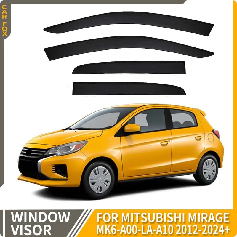 Per Mitsubishi Mirage 2012-2024+ Deflettori Aria Finestrino Auto Tendine Parasole Antipioggia Laterali Accessori Styling Auto