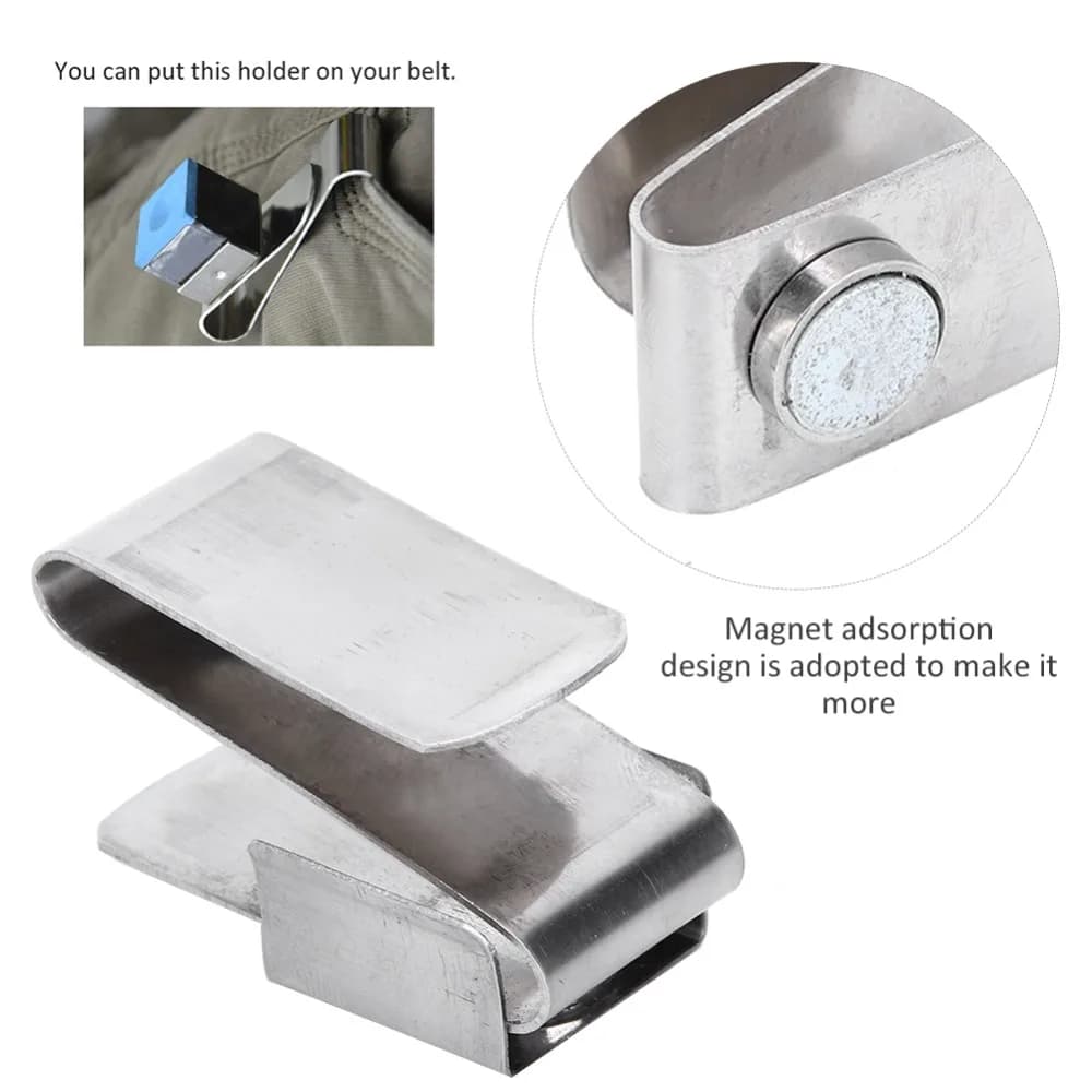 Porta Gesso Portatile in Acciaio Inox Argento Magnetico per Biliardo Clip per Gesso da Biliardo