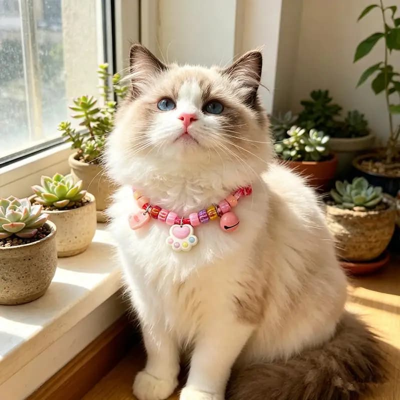 Collana per Gatti Vivace e Colorata, Intrecciata e Regolabile con Campanelli per Gatti Affascinanti