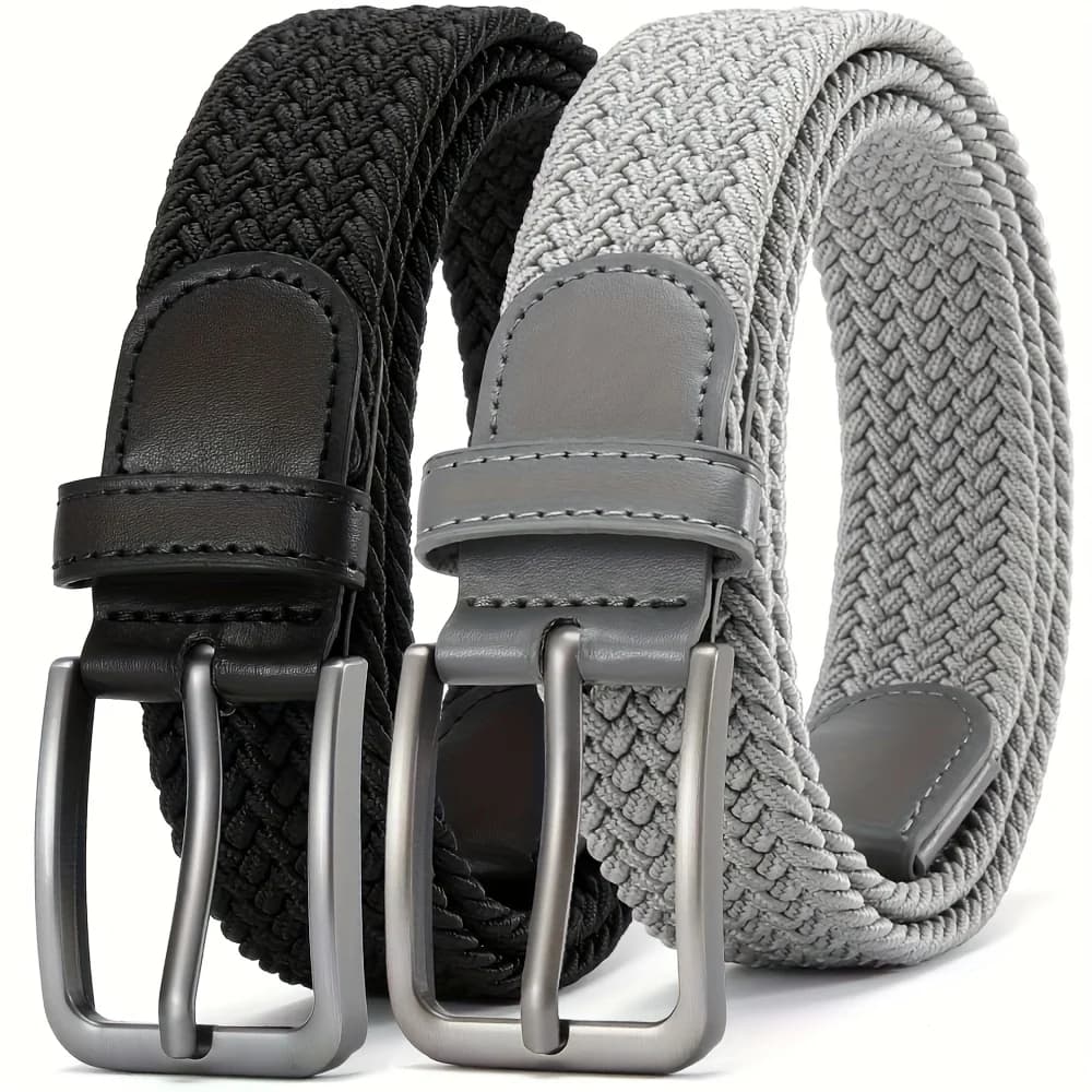 2 pieces 105/115/125 cm women's elastic waist belt casual fabric belt for outdoor rock climbing workout work