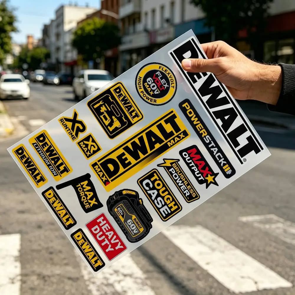 Adesivo Riflettente di Sicurezza DEWALT per Paraurti Auto, Adatto anche per Casco Moto, Bicicletta, Nastro di Avvertimento Notturno, Impermeabile