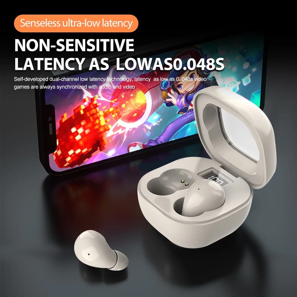 Mini cuffie invisibili TWS Bluetooth 5.3 Auricolari wireless con riduzione del rumore stereo HIFI per iPhone Xiaomi