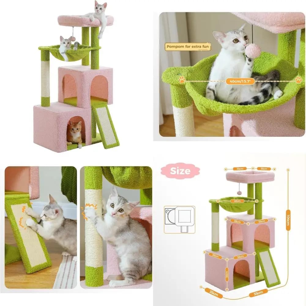 condo felino per interni: torre da gioco per gatti multilivello