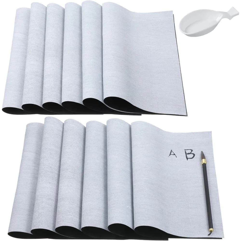 Reusable Water Writing Cloth, 17x13 Inches, Set of 6, Ideal for Calligraphy Practice and Drawing