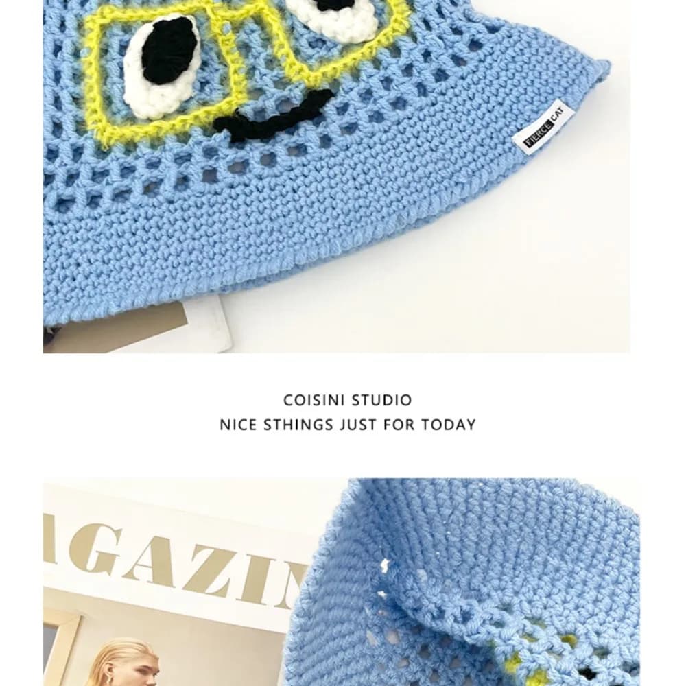 Testa Cap Hugger Toque Stocking Orologio Carino Cherry Cappello di lana Bambini Estate Donna Ragazza Pescatore all'uncinetto 2M68