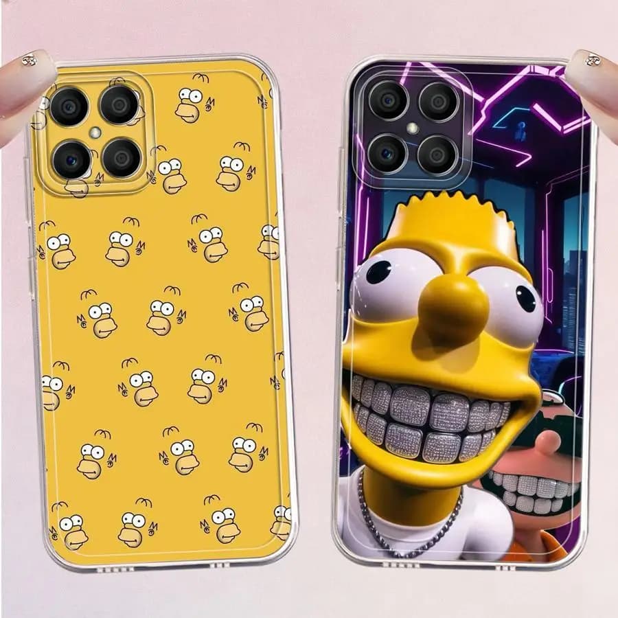 Custodia morbida per Honor X8a X9b X8b X9a 90 Lite X8 X7b The Simpsons Cartoon