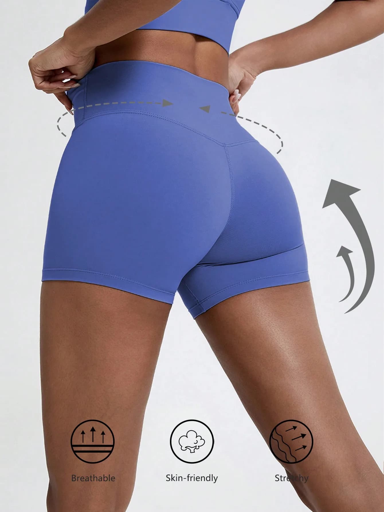 Pantaloncini Sportivi a Vita Alta per Yoga, Corsa e Allenamento, Traspiranti e Elasticizzati, Ideali per Ciclismo
