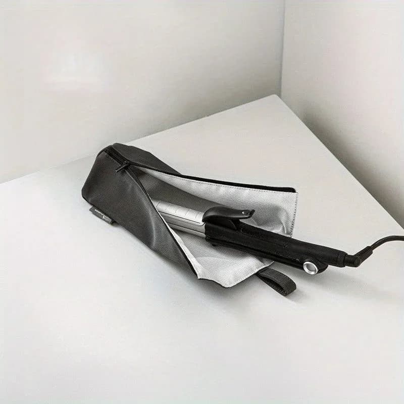 Women's Hanging Iron Curler Bag Portable Insulating Bags with Straight Style Zippered Travel Clip