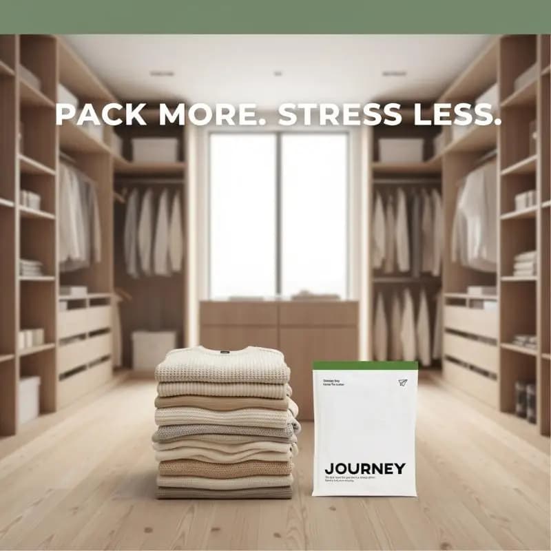 2pcs No Pump Required Hand Roll Vacuum Storage Bags Reusable Space Saving Bags for Outdoor Camping Travel Packing