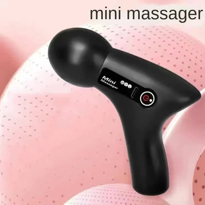 Mini Massage LCD Screen Massage 6 Heads Muscle Massage Portable Electric Gun For Neck Strap Body Band Gun