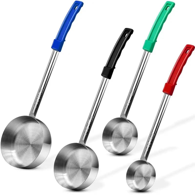 Set of 4 tablespoons of ABUL stainless steel - Ideal for those who control weight and serve at parties, includes 2Oz, 4Oz, 6Oz, 8Oz