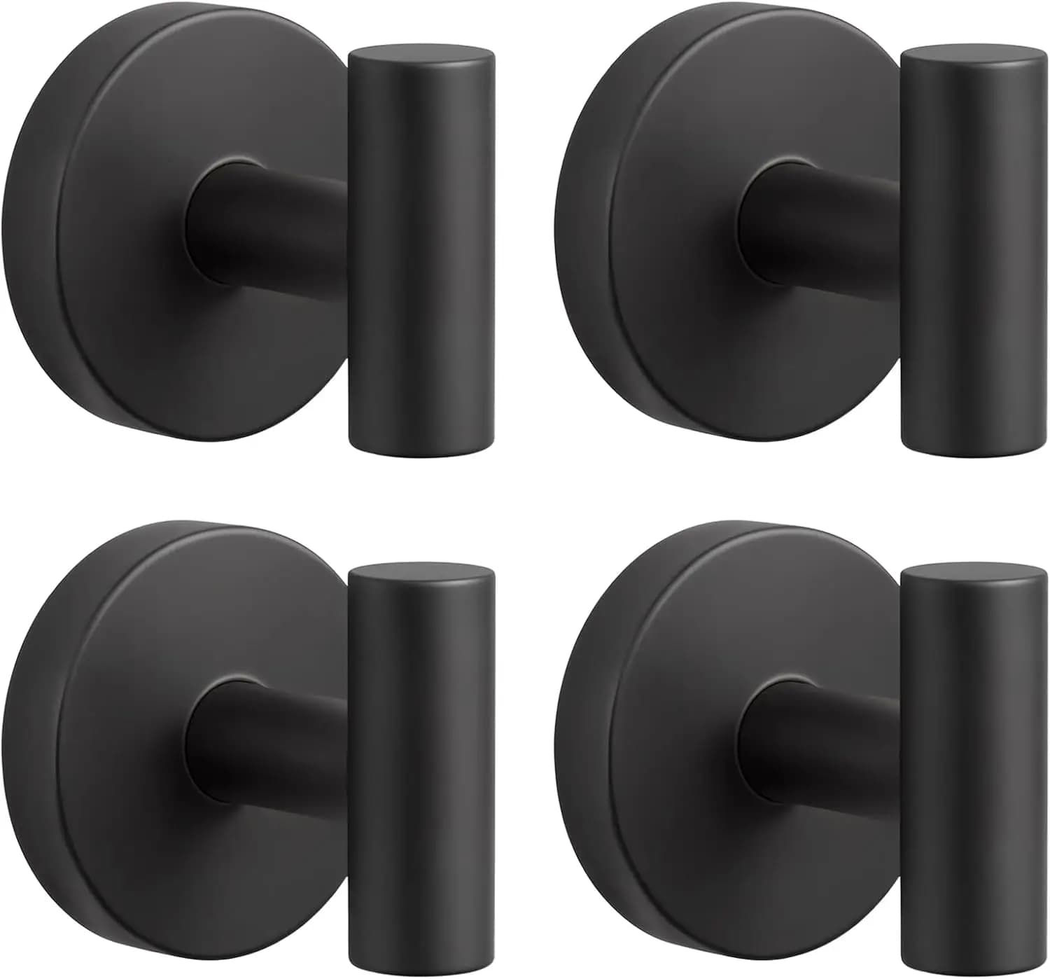 Ganci a ventosa rimovibili per doccia, bagno, parete, finestra, vetro, senza foratura, 4 pezzi, neri