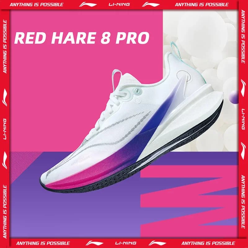 Scarpe da corsa Li-Ning RED HARE 8 PRO da donna con ammortizzazione BOOM e tecnologia LN DWR idrorepellente, sneaker da allenamento LiNing ARPV016