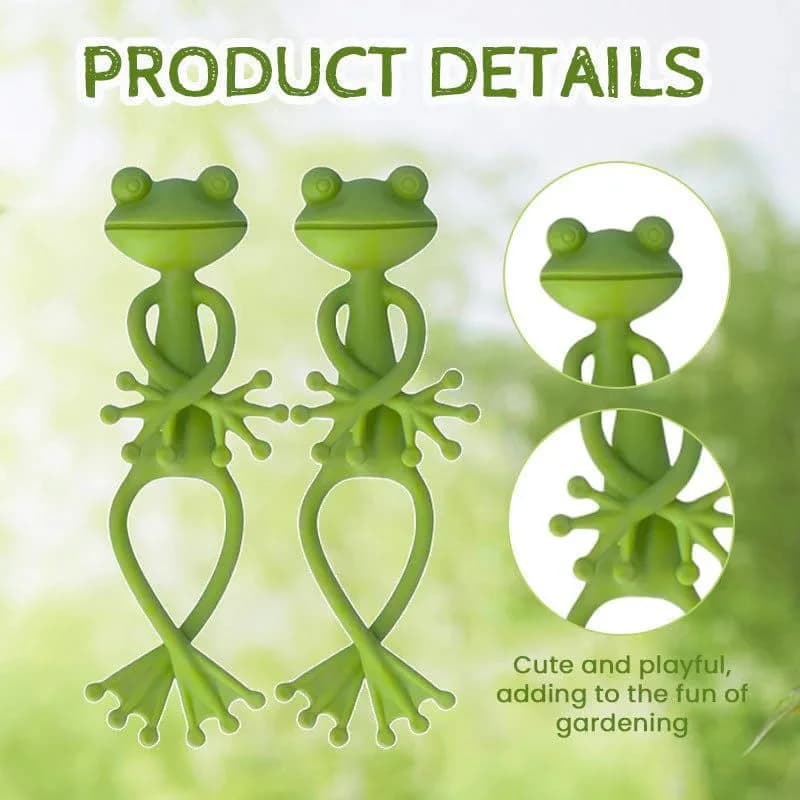 2 Pezzi Fascette per Cavi a Forma di Rana Riutilizzabili, Decorative e Carine, Flessibili e Pieghevoli, Supporto per Piante da Giardino, Clip Regolabile, Attrezzo da Giardino