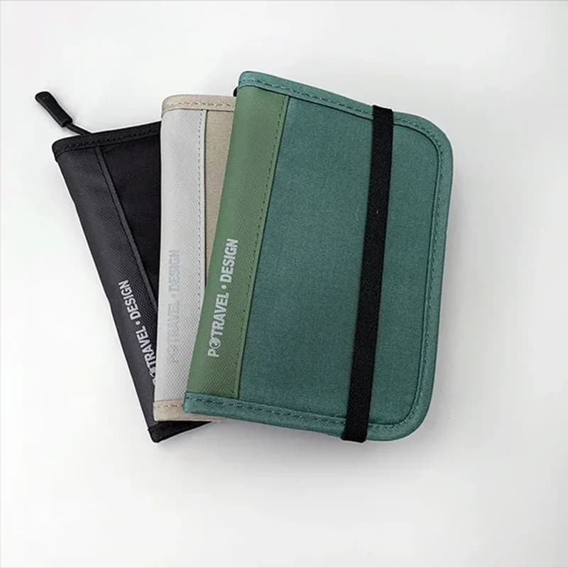 Portafoglio da Viaggio RFID, Porta Passaporto, Organizzatore di Carte di Credito, Porta Documenti con Cerniera, Accessori da Viaggio Antifurto