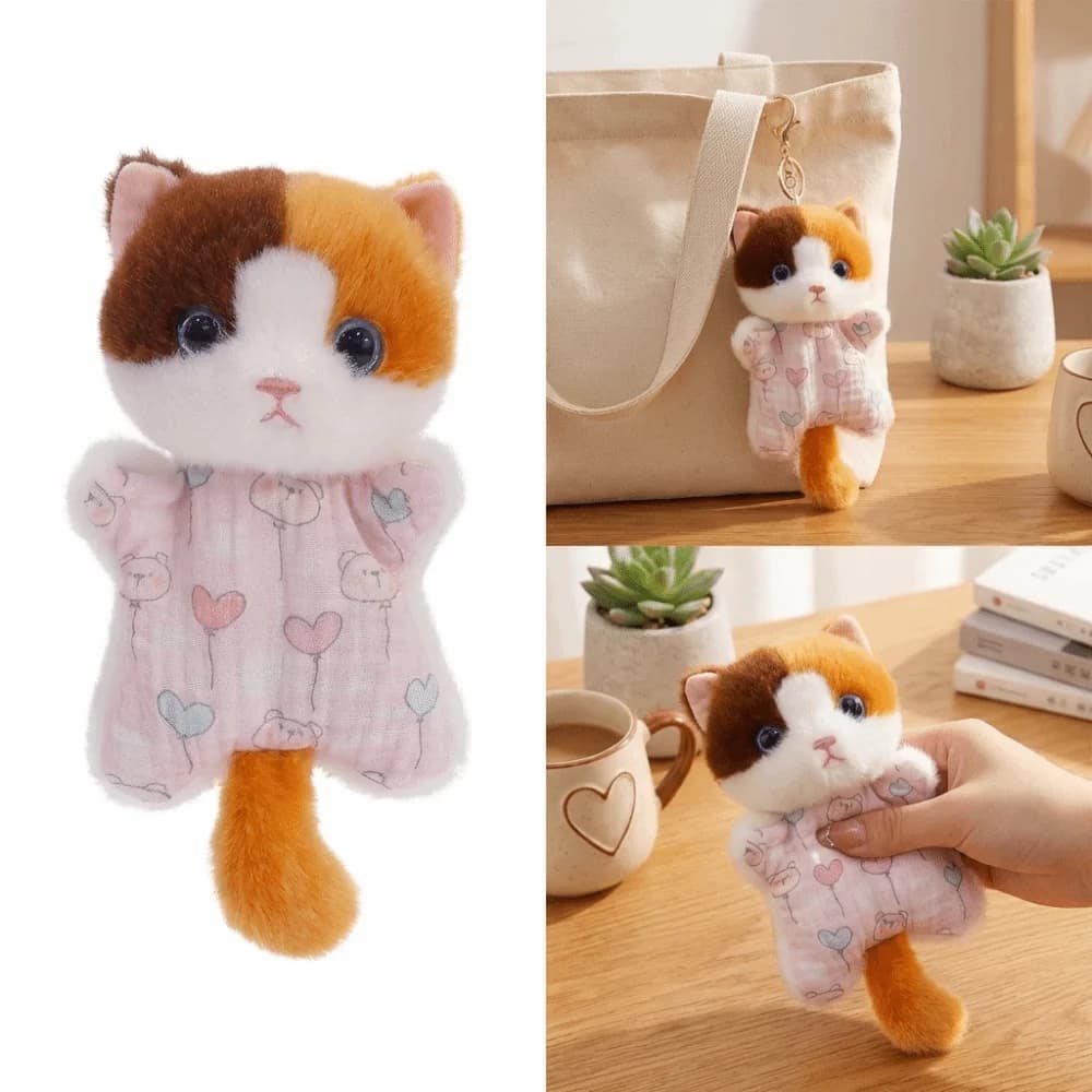 Cute Plush Plush Animal Toy Super Soft Fluffly Soothing Bean Bag Cat Stuffed Plush Companion Doll Sleeping Gift
