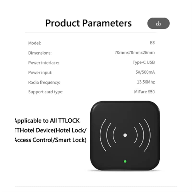Y45A-TTLOCK Smart Card Encoder NFC 13.56M M1 Lettore di schede IC RFID Chip Scanner per TT Hotel TT Sistema di noleggio Software Hotel