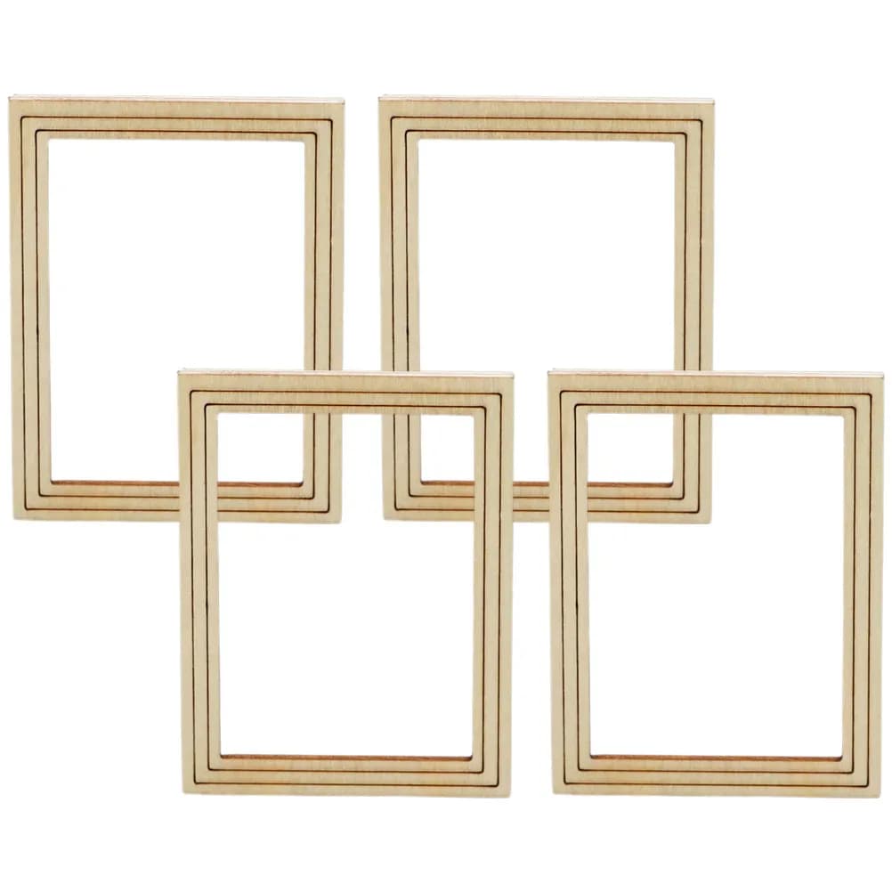 4 Pezzi Cornici in Legno Miniatura Non Finite, Decorazioni per Mini Case, Piccole Cornici per Foto, Oggetti Decorativi per Foto