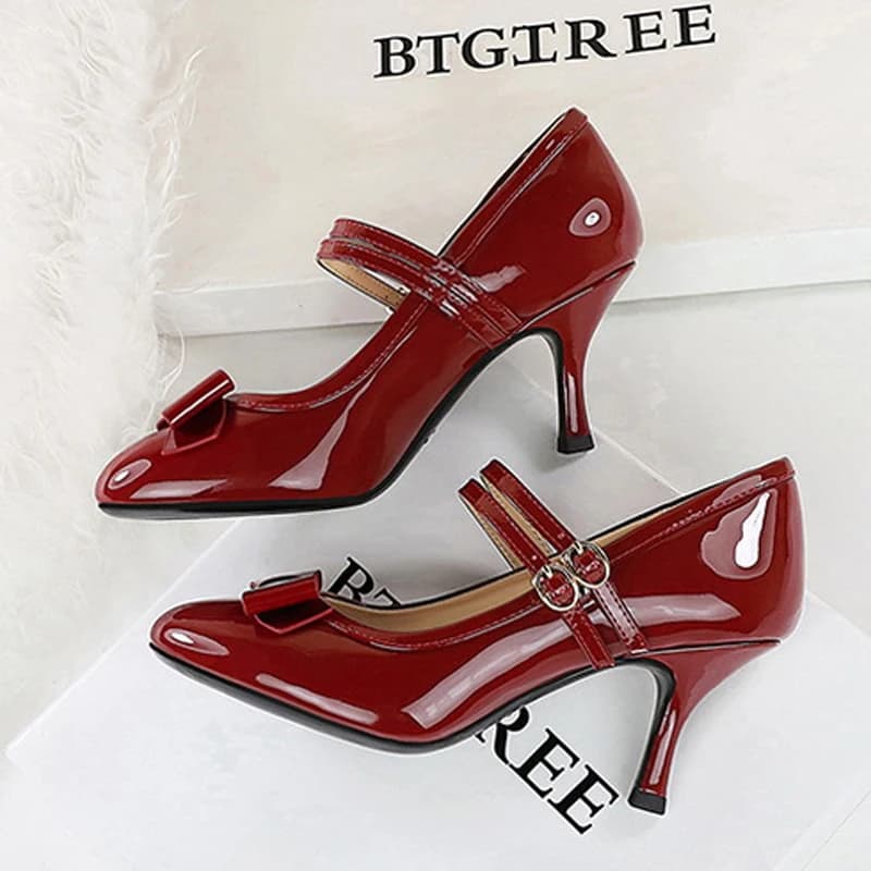 BIGTREE Primavera Farfalla Nodo Pompe Donne Sexy Punta Rotonda Stripper Tacchi A Spillo Partito Scarpe Femminili Zapatillas De Mujer