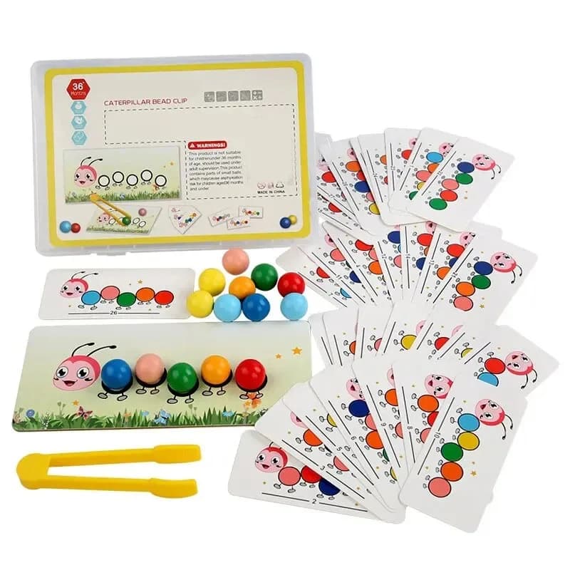 Giocattolo per lo smistamento di perline con clip - Attività dei colori Montessori, regalo educativo per abilità motorie fini per bambini in età prescolare
