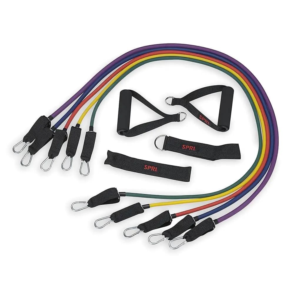 Kit di Bande Elastiche - Tubi Intercambiabili per Allenamento di Resistenza e Tonificazione Completa del Corpo - Include 5 Bande per Esercizi, Caviglie/Polsi