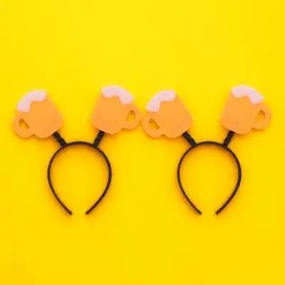 2 Pezzi Cerchietti per Capelli in Tessuto a Tema Birra per Feste, Copricapo Divertente per Celebrazioni, Accessori per Feste a Tema Birra