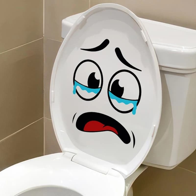 Nuovi Adesivi con Espressioni Cartoonistiche, 4 Fogli/Set, Impermeabili, Autoadesivi in Vinile per Bagno, Cucina, Pattumiera, Decorazioni per la Casa