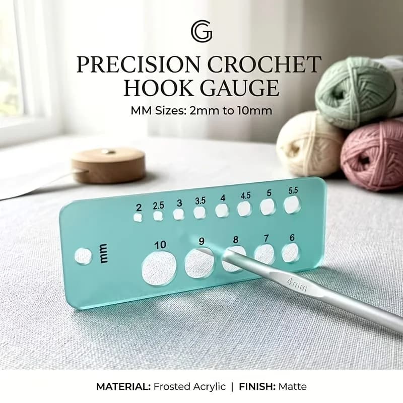 Precision Crochet Hook Size Chart, Handcraft Measuring Ruler, Knitting Bead Diameter Measuring Tool