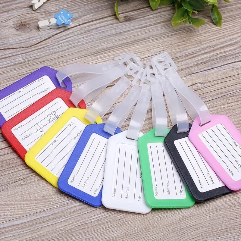 Etichette per bagagli in plastica, etichetta per valigia, accessori da viaggio, etichetta per borsa per bagagli, etichetta identificativa per indirizzo nome, porta bagagli, 5 pezzi