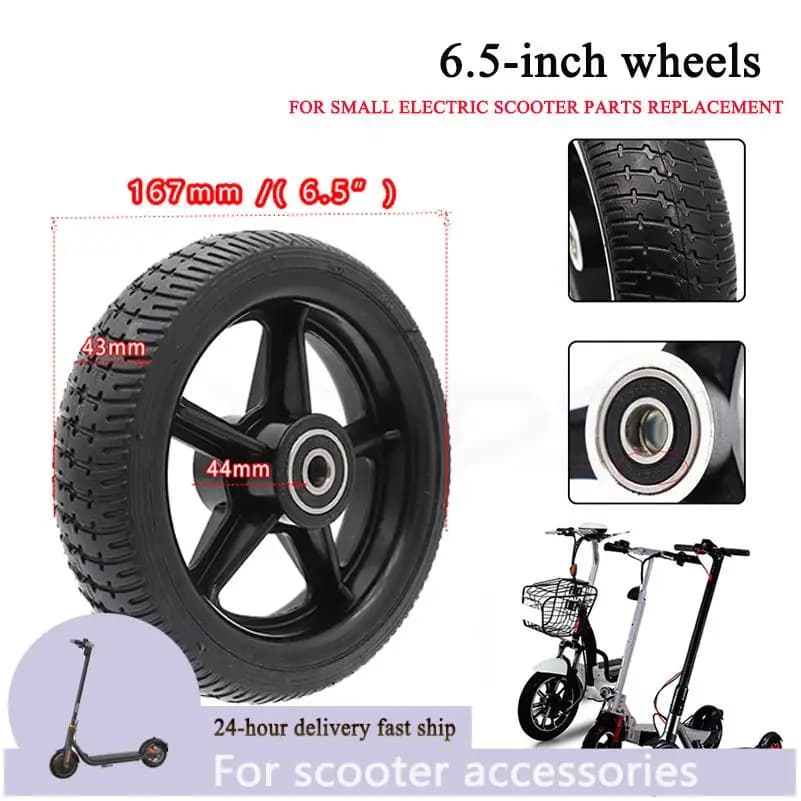 Ruota Solida da 6,5 Pollici 165x45 con Pneumatico Antiesplosione per Mini Scooter Elettrico