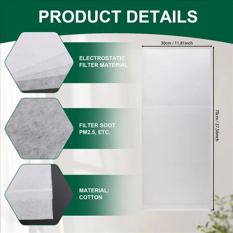 CTHO-4 pezzi 28 pollici x 12 pollici filtro elettrostatico in cotone, rete filtrante HEPA PM2.5 per purificatore d'aria Xiaomi Mi