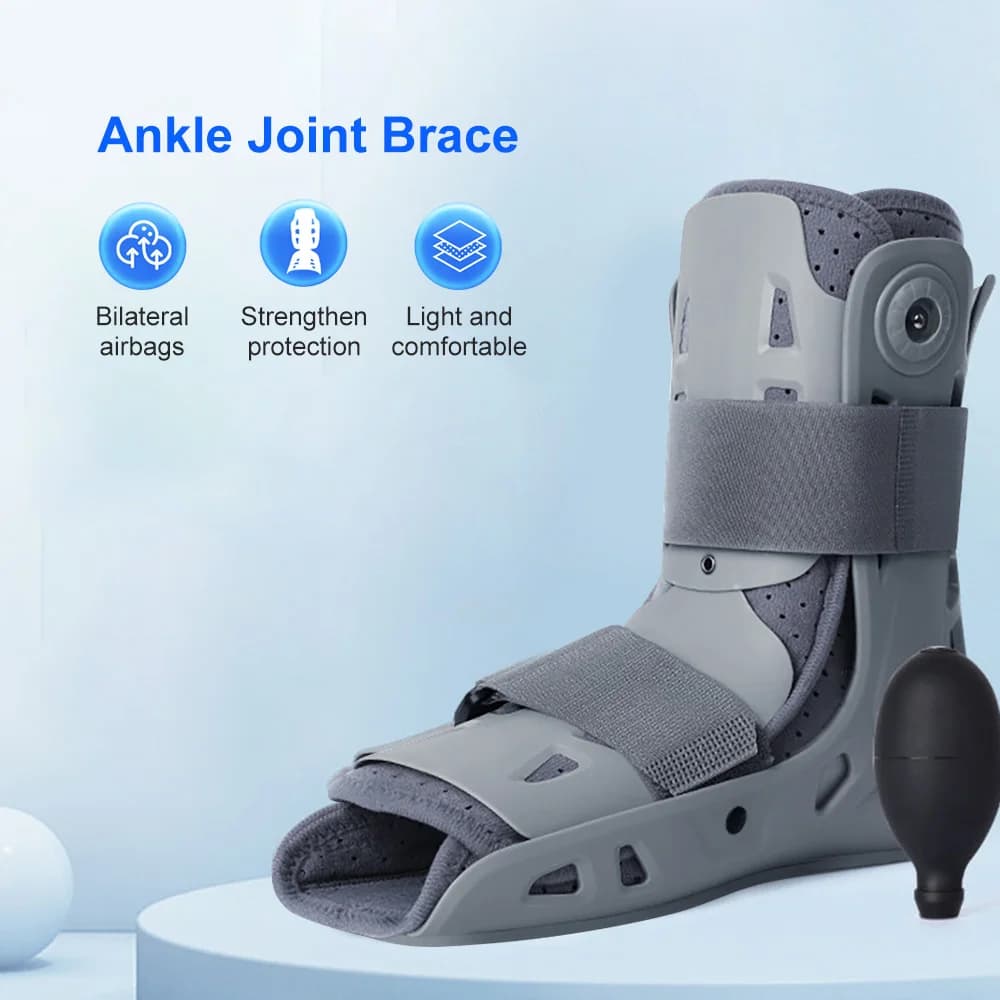 Stivale antiscivolo Air Walking per il recupero del piede rotto Stivale da passeggio per distorsione alla caviglia Cuscino d'aria regolabile, design leggero